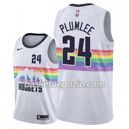 Canotte Uomo Denver Nuggets Mason Plumlee 24 2018-19 Nike City Edition Bianco Swingman